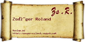 Zséger Roland névjegykártya